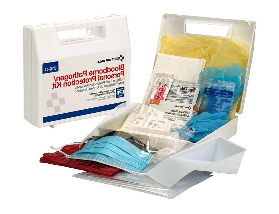 A typical bloodborne pathogens kit